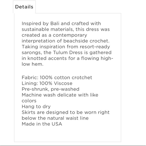 Just Bee Queen Tulum Bali Ruched Crochet Lace Dress White XS $725 - Picture 7 of 9